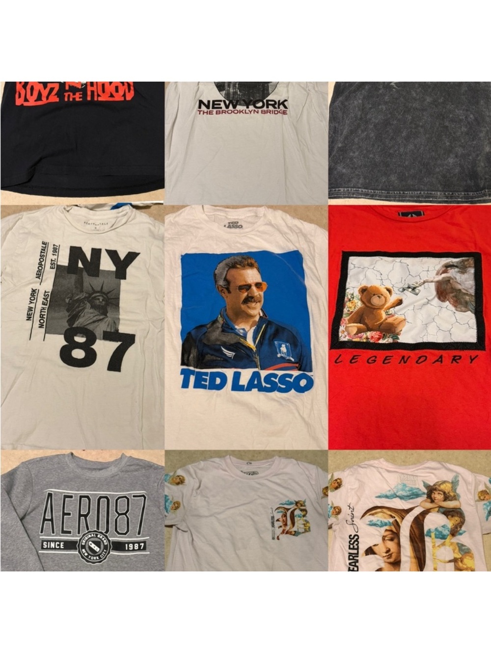 8 men’s size small tshirts and sweatshirt